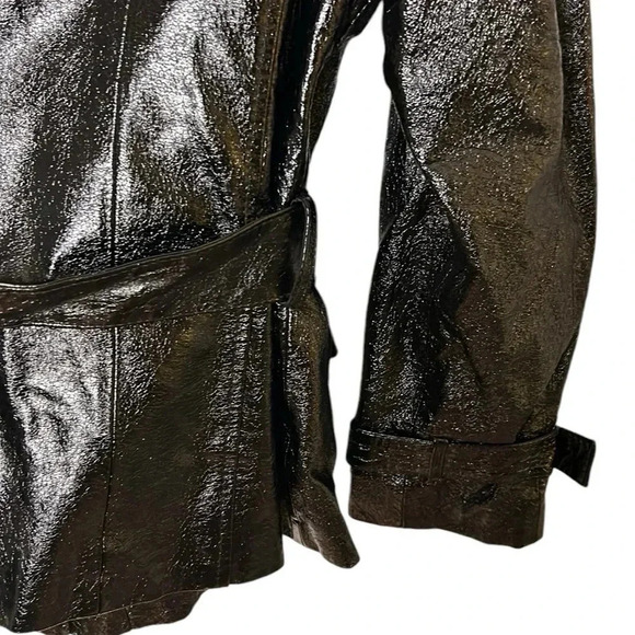 Y2K Marina Rinaldi  vtg coat,women M/L  PTP 21”. Lightweight,tag says leather - Picture 9 of 17